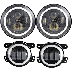 Dot Approved 7inch Jeep LED Headlights with White DRL Halo Ring for Jeep Wrangler 97-2017 JK LJ Tj