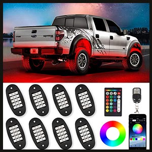 TACHICO RGB LED Rock Lights for Jeep, Off Road, Truck, Motorcycle