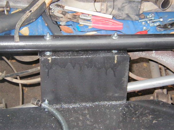 front mounts attached to the new crossmember