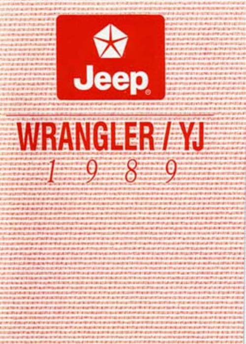 1989 Jeep Wrangler Owners Manual User Guide