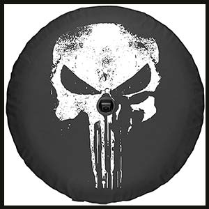 Boomerang - Distressed Skull - 32 Soft JL Tire Cover for Jeep Wrangler JL