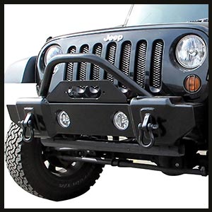 RAMPAGE PRODUCTS 88509 Textured Black Front Mass Articulation Stubby Bumper with Stinger